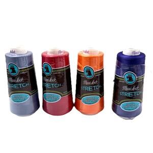 Set of 4 New Maxi Lock STRETCH THREAD Nylon Serger Overlock Poppy Red Purple T36